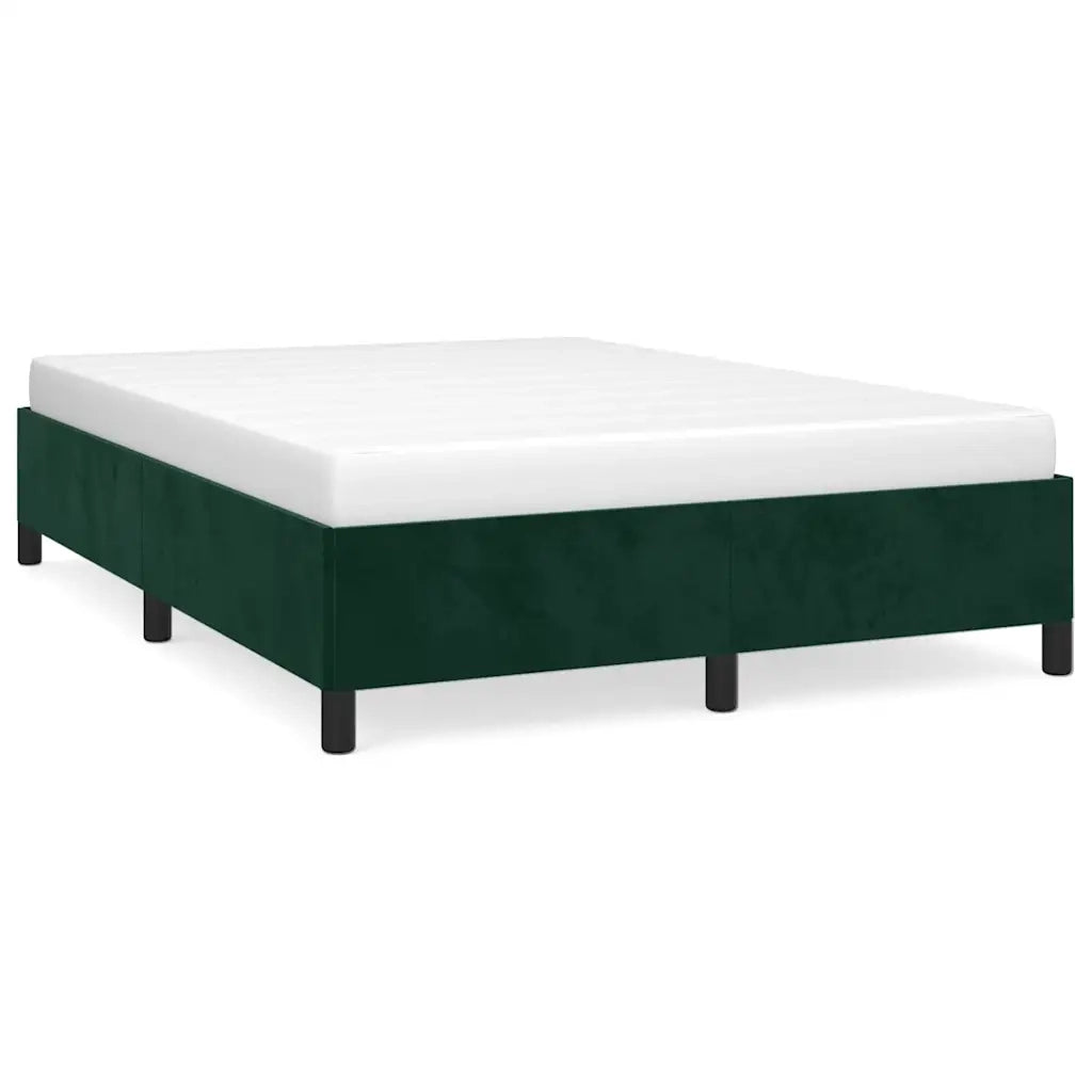 Giroletto senza Materasso Verde Scuro 140x200 cm in Velluto 347327