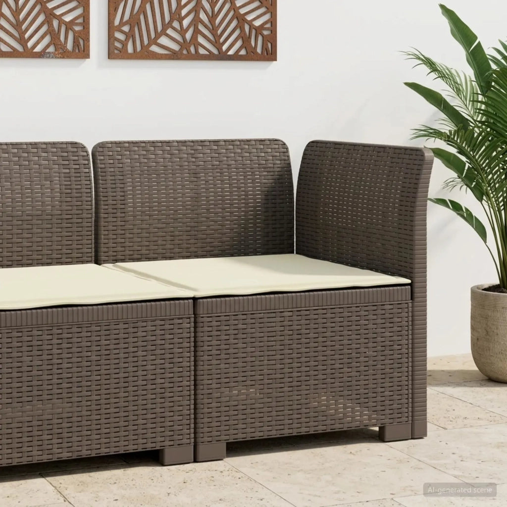 Divano da Giardino a 1 Posto con Cuscino Aspetto Rattan PP 8011828