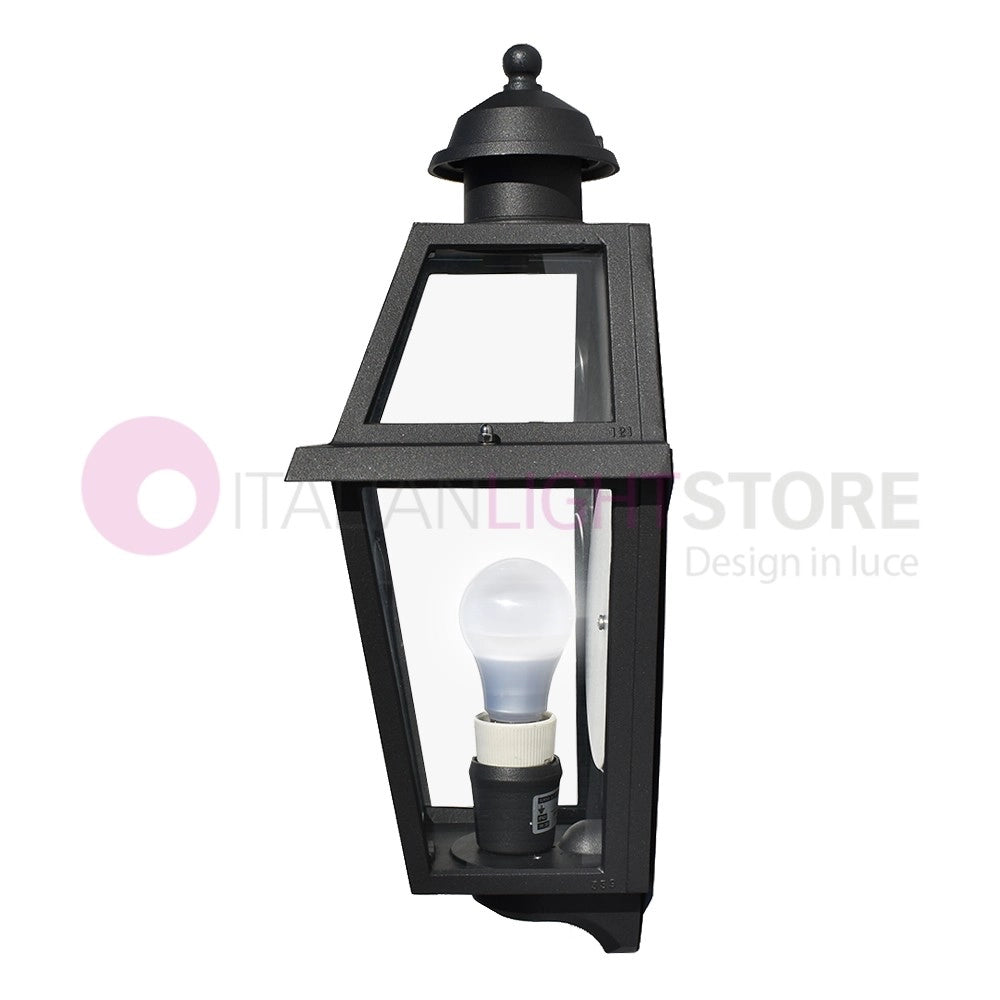 RIVALBA Mezza Lanterna a parete Applique per Esterno Vetri trasparenti GARDENLIGHT