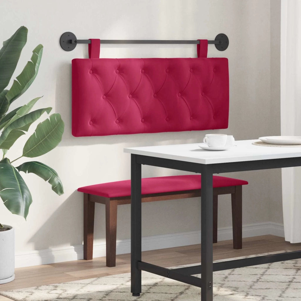Testiera | Testata sospesa Con luce LED Rosso Vino Velluto
