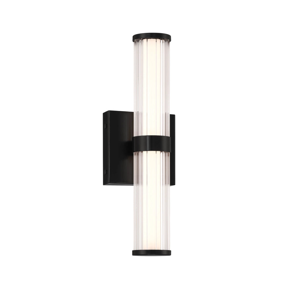 Applique LED esterna Fayton nera 35cm 14W 3000K IP44
