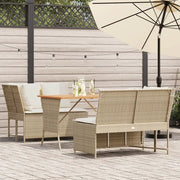 Set Divano da Giardino 3 pz con Cuscini Beige in Polyrattan 3365344
