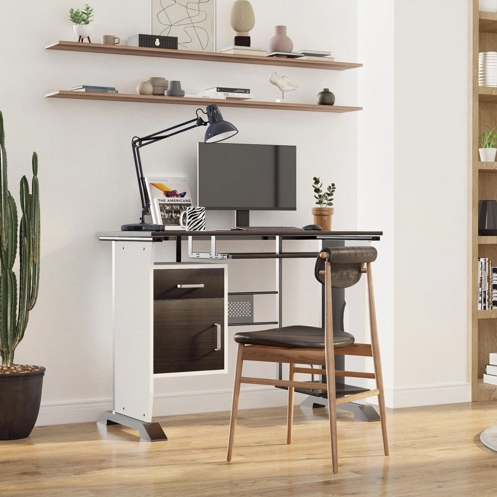 Scrivania Computer ¨C Minimal ¨C Legno Rovere Marrone 100x52x75 cm