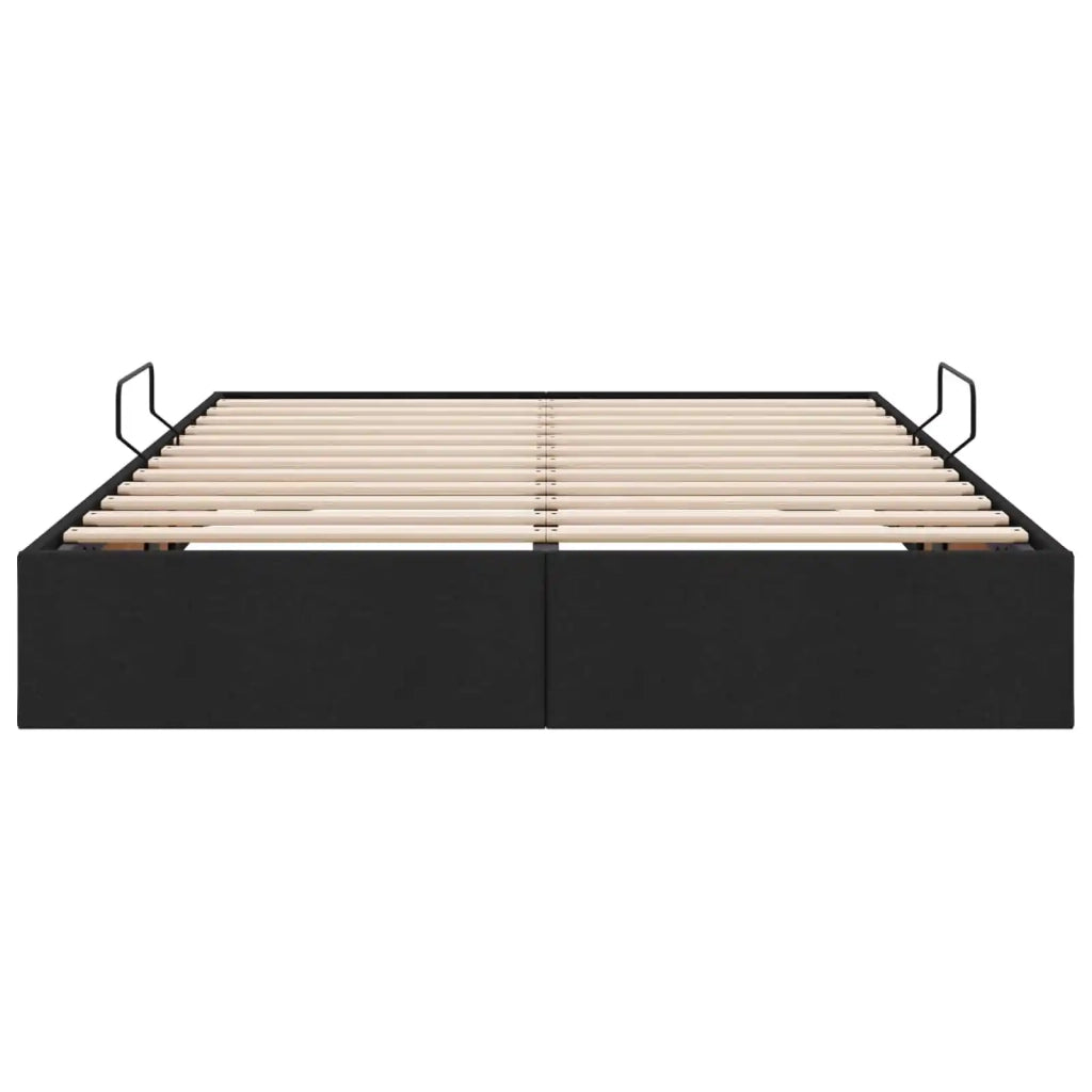 Letto ottomano con archiviazione Nero 140 x 200 cm Tessuto 3442828