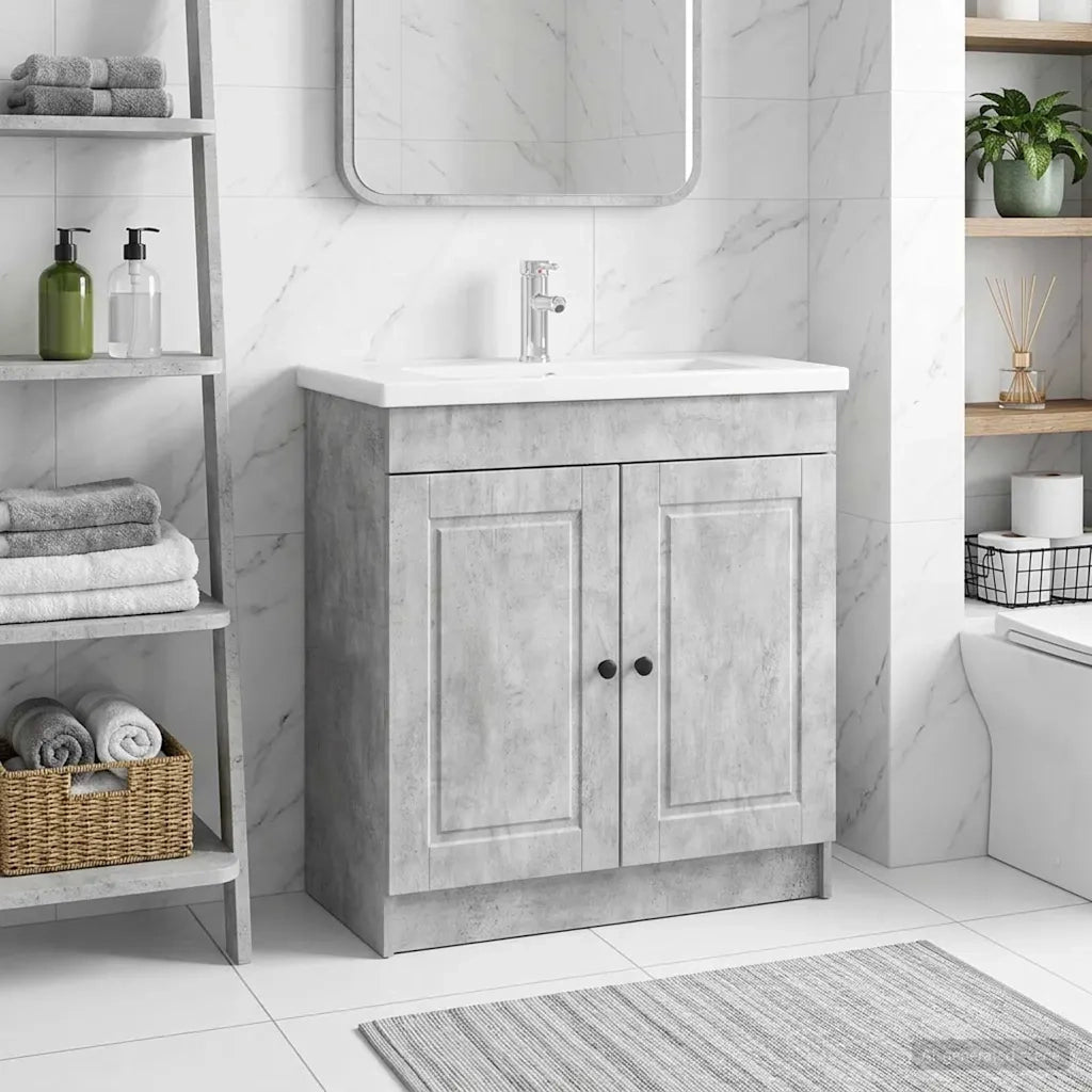 Mobiletto da bagno sotto il lavello Grigio Cemento 890067