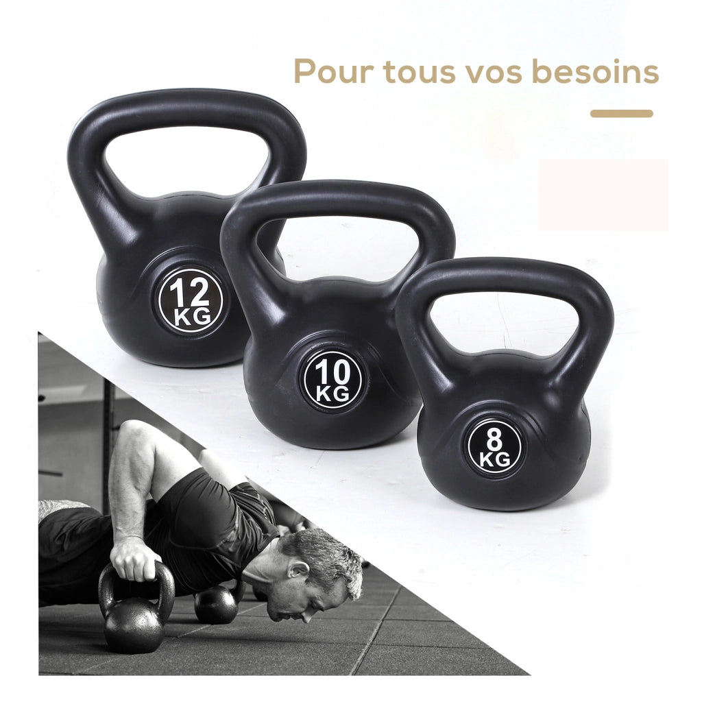 Kettlebell 12 kg ¨C Minimal ¨C 27x21x31 cm nero