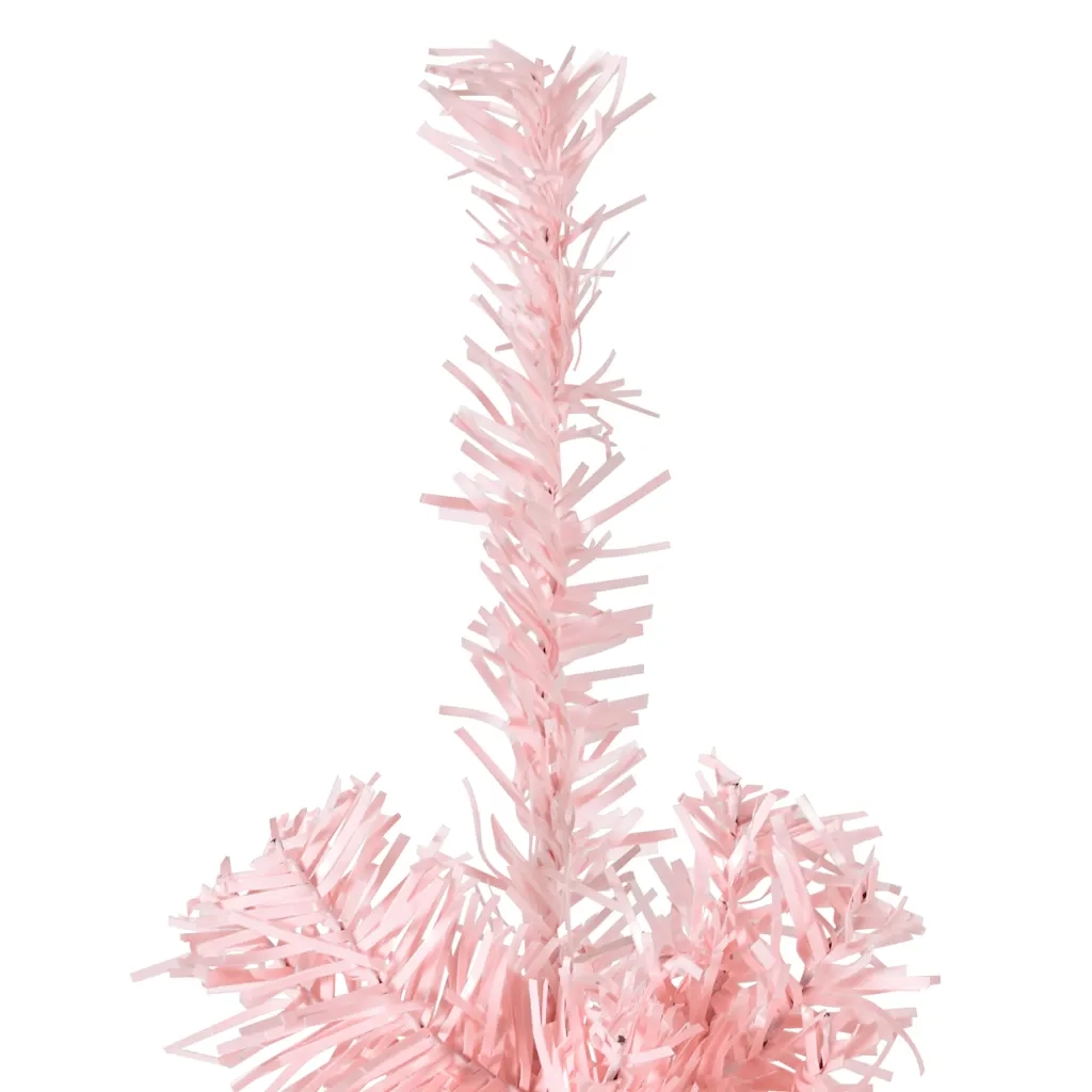 Albero Natale | Decorazioni natalizie Artificiale Sottile a Met¨¤ e Supporto Rosa 240 cm