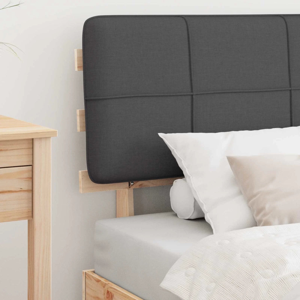 Letto con Testiera Rivestita Grigio scuro 90 x 190 cm