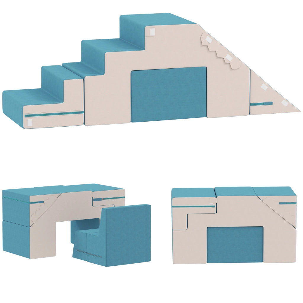 Blocchi da gioco morbidi per bambini ¨C zephmum ¨C beige e blu