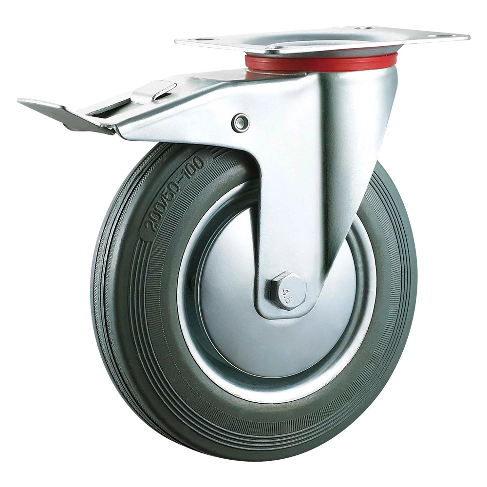 RUOTA PER CARRELLI ART. 80 ÃE¸ mm 125 - piastra mm 105 x 85 - capacitÃE kg 80  - UNIKO