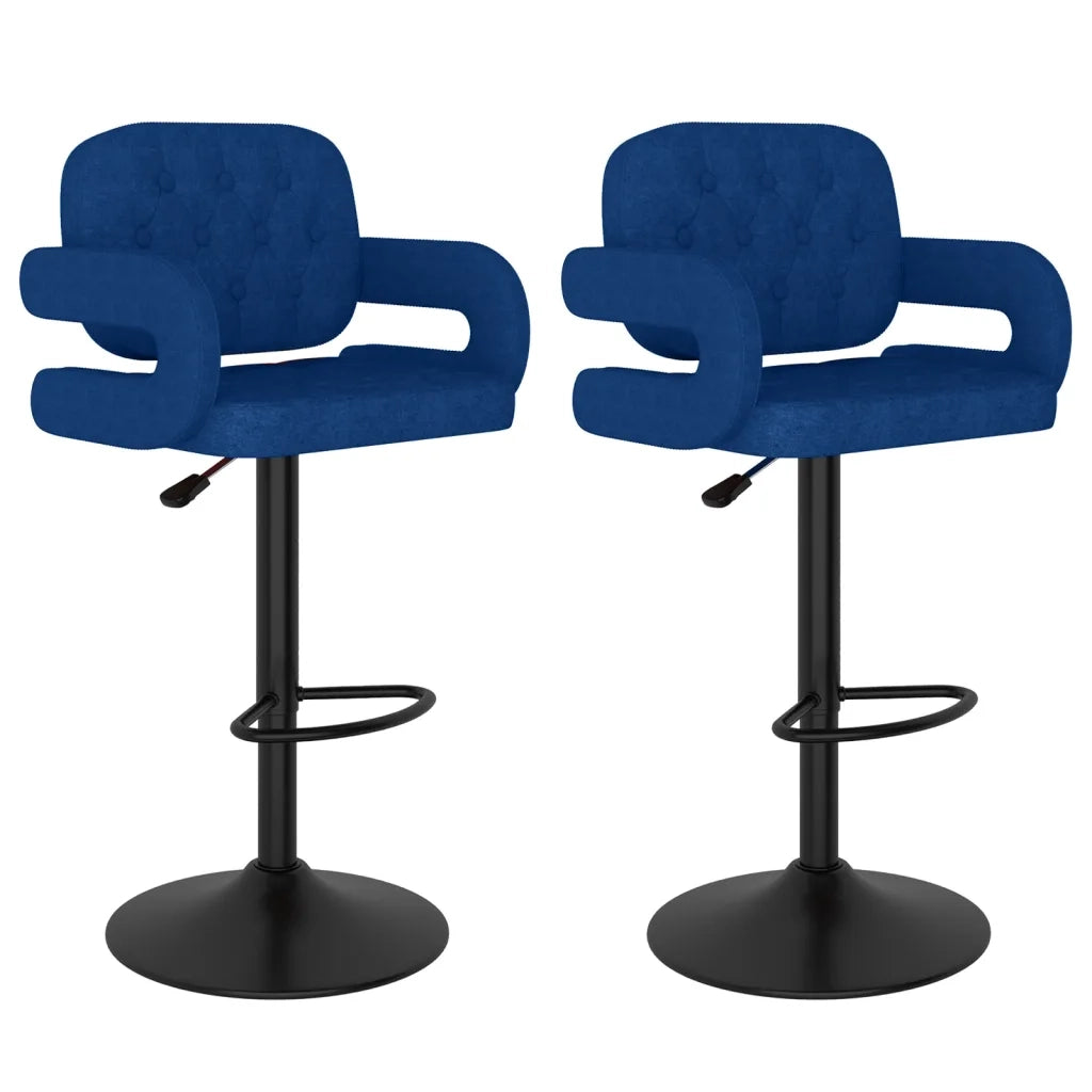 Sgabelli da Bar 2 pz Blu in Tessuto 335621