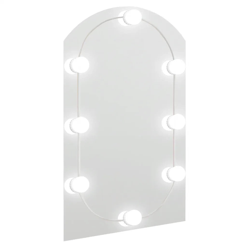 Specchio con Luci LED-Specchio decorativo 60x40 cm Forma ad Arco in Vetro