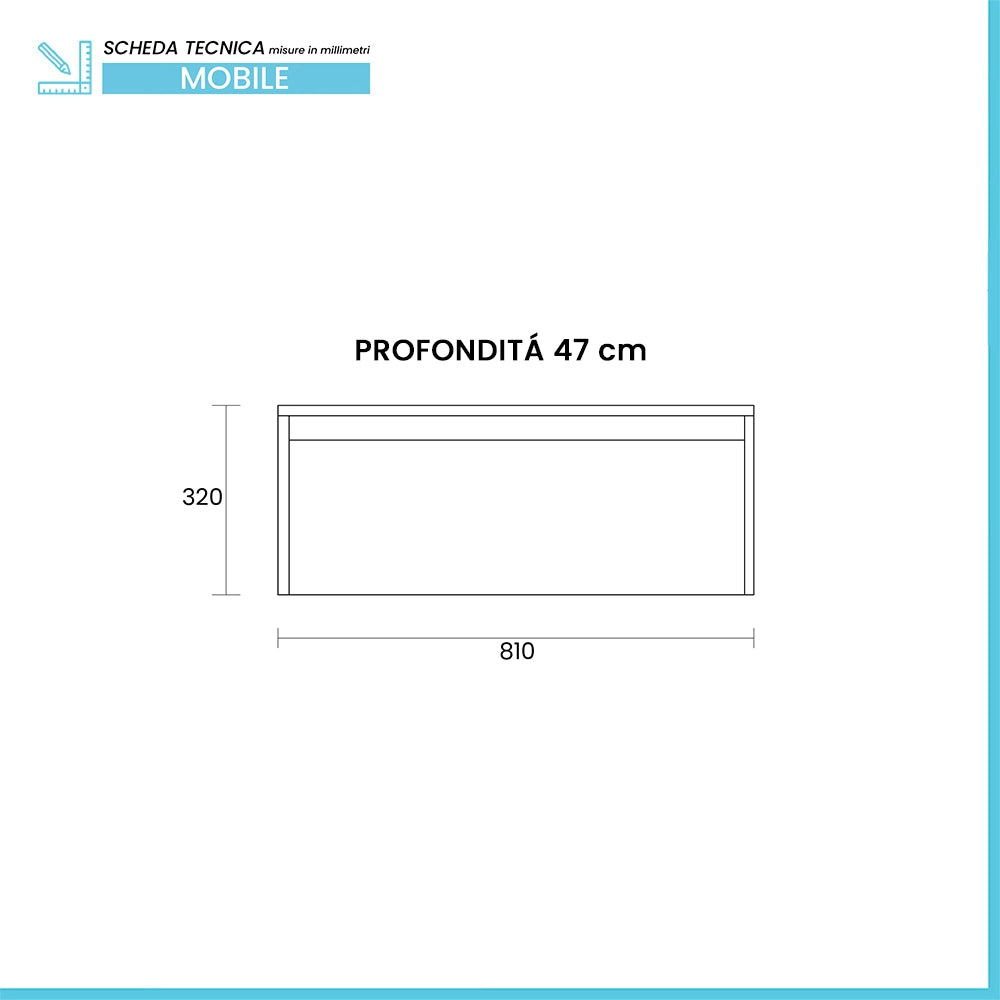 Mobile bagno sospeso 80 cm in legno tabacco e tortora Smok