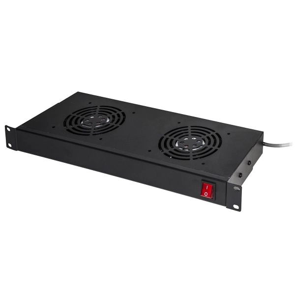 Armadio rack kit 2 ventole nero 2 agganci 483x170x44mm - LKFAN2R