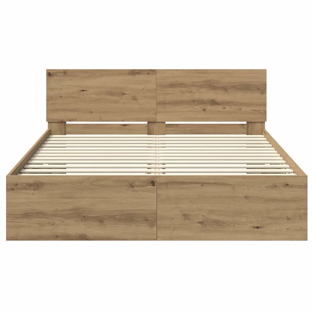 Letto matrimoniale | Letto per adulti | Struttura del letto Rovere artigianale 140 x 190 cm
