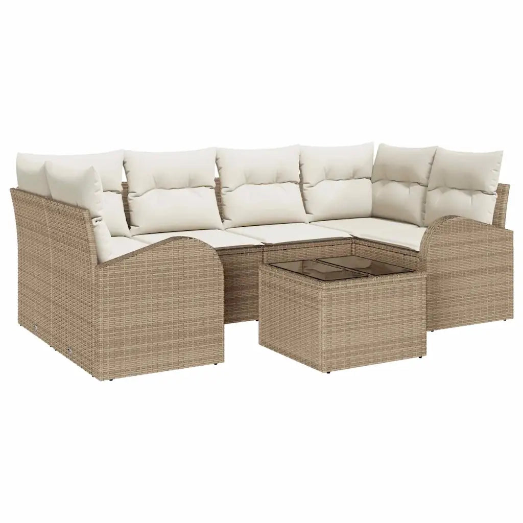 Set Divano da Giardino Beige 55 x 55 x 37 cm polyrattan 3345941