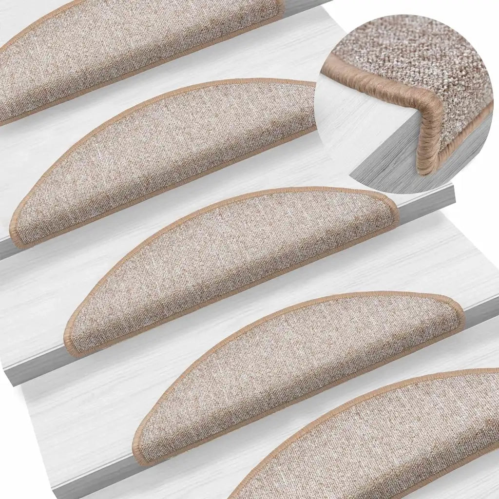 Tappetini per scale 30 pz 56x17x3 cm Marrone chiaro Semicircolari 3365735