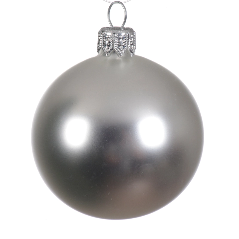 Box Da 6 Palline Di Natale Argento 8 Cm