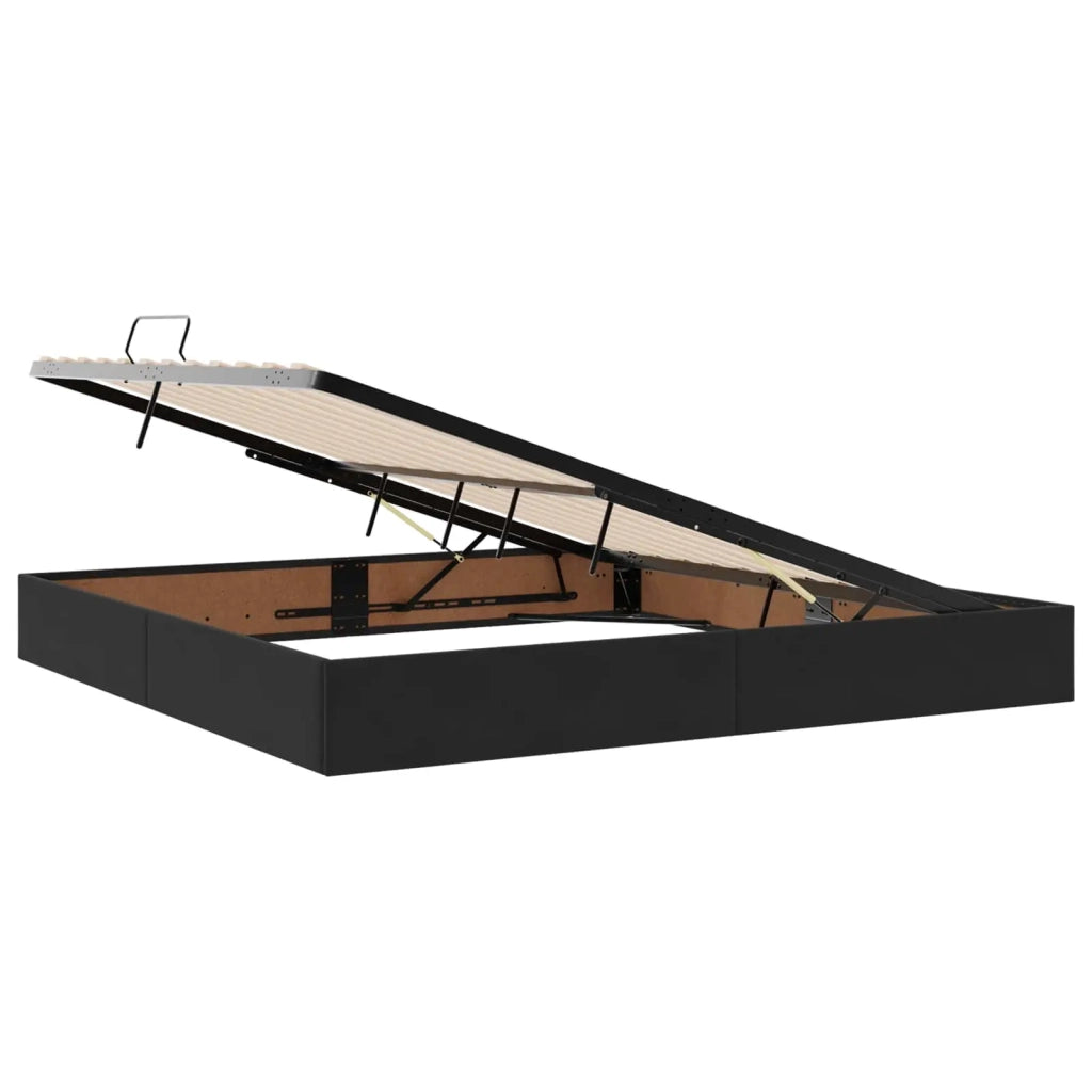 Letto ottomano con archiviazione Nero 200 x 200 cm Velluto 3442906