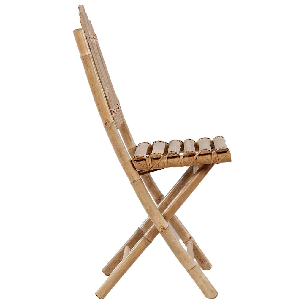 Set da Pranzo da Giardino 5 pz Pieghevole con Cuscini in Bambù 3063960