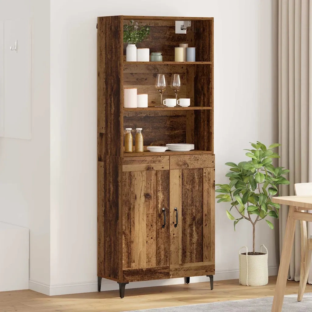 Credenza 2 pcs Legno vecchio Legno multistrato