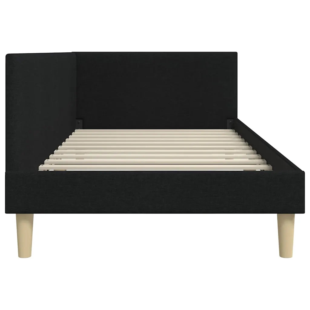Cornice del letto ad angolo con testiera Nero 100 cm x 200 cm 42016199