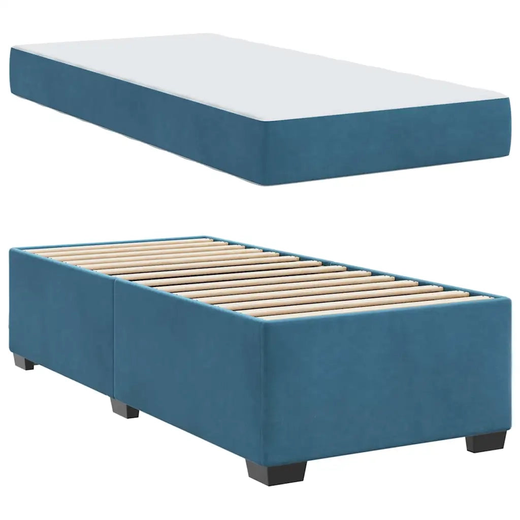 Struttura del letto con materasso Blu Scuro 90 x 190 cm Tessuto 3399264