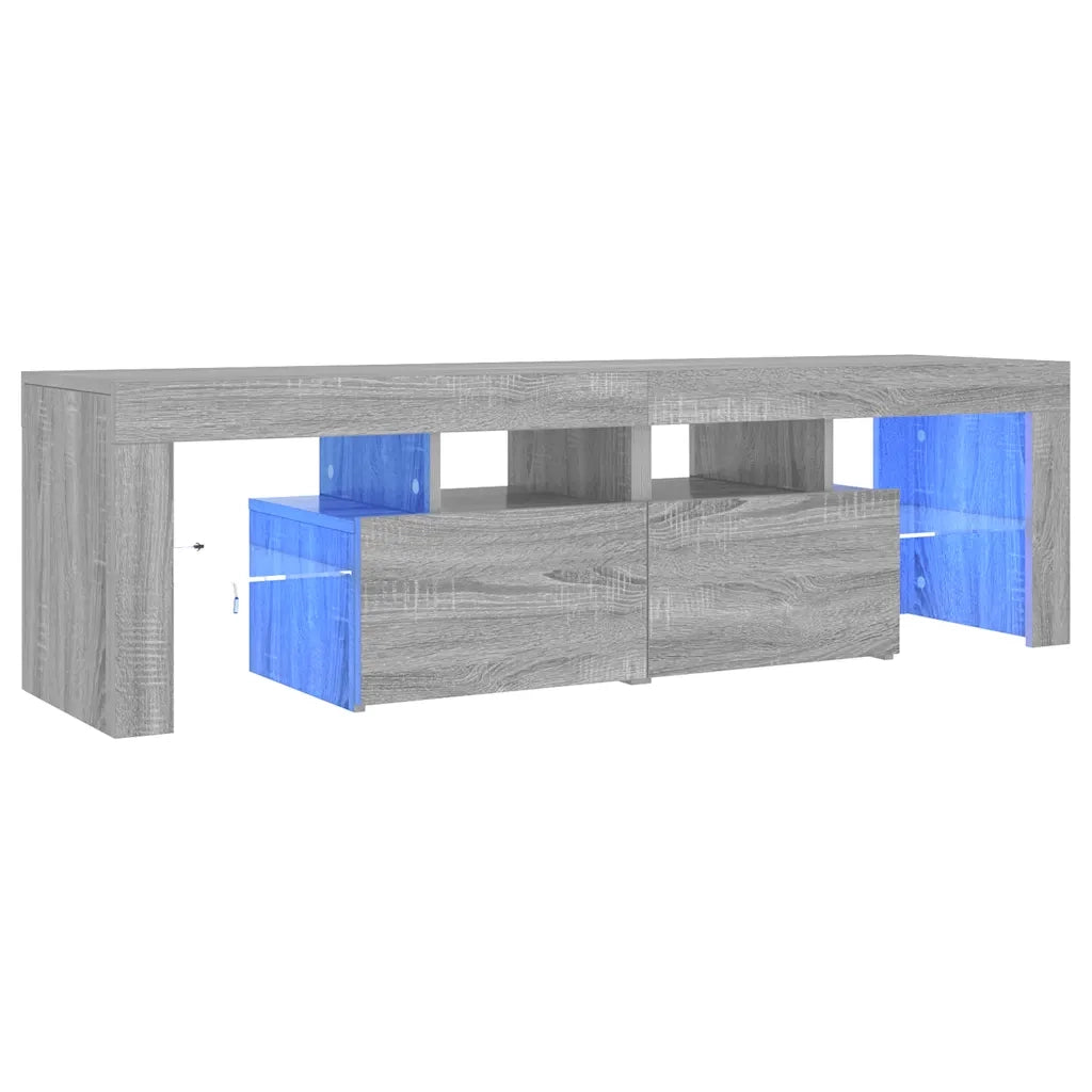Mobile Porta TV con Luci LED-Mobile per TV-Credenza TV grigio sonoma 140x36,5x40 cm