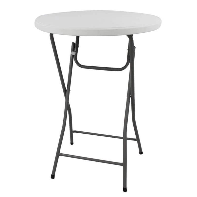 TAVOLO CATERING TONDO PIEGHEVOLE DIMENSIONI 60X110 CM IN COLORE BIANCOOKX