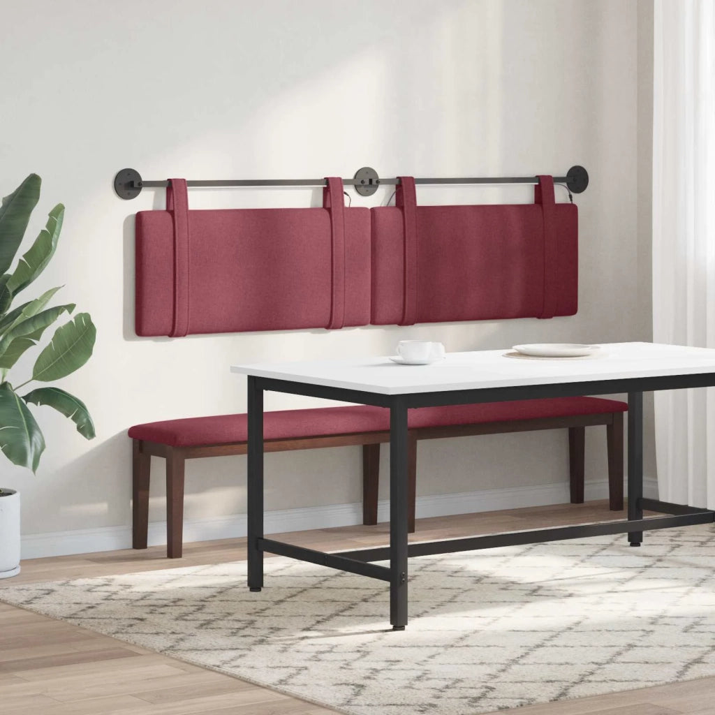 Testiera | Testata sospesa Con luce LED Rosso Vino Tessuto