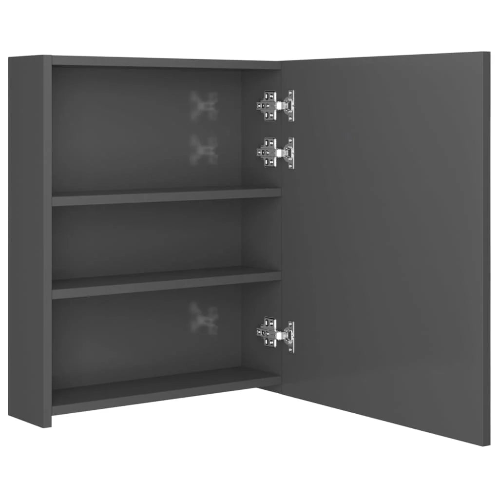 Mobile bagno con specchio LED 50 x 14 x 60 cm grigio lucido 02_0006602