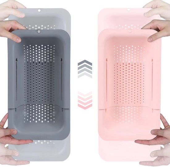 Set di lavaggio verdure e frutta - 2 pezzi - Grigio e Rosa