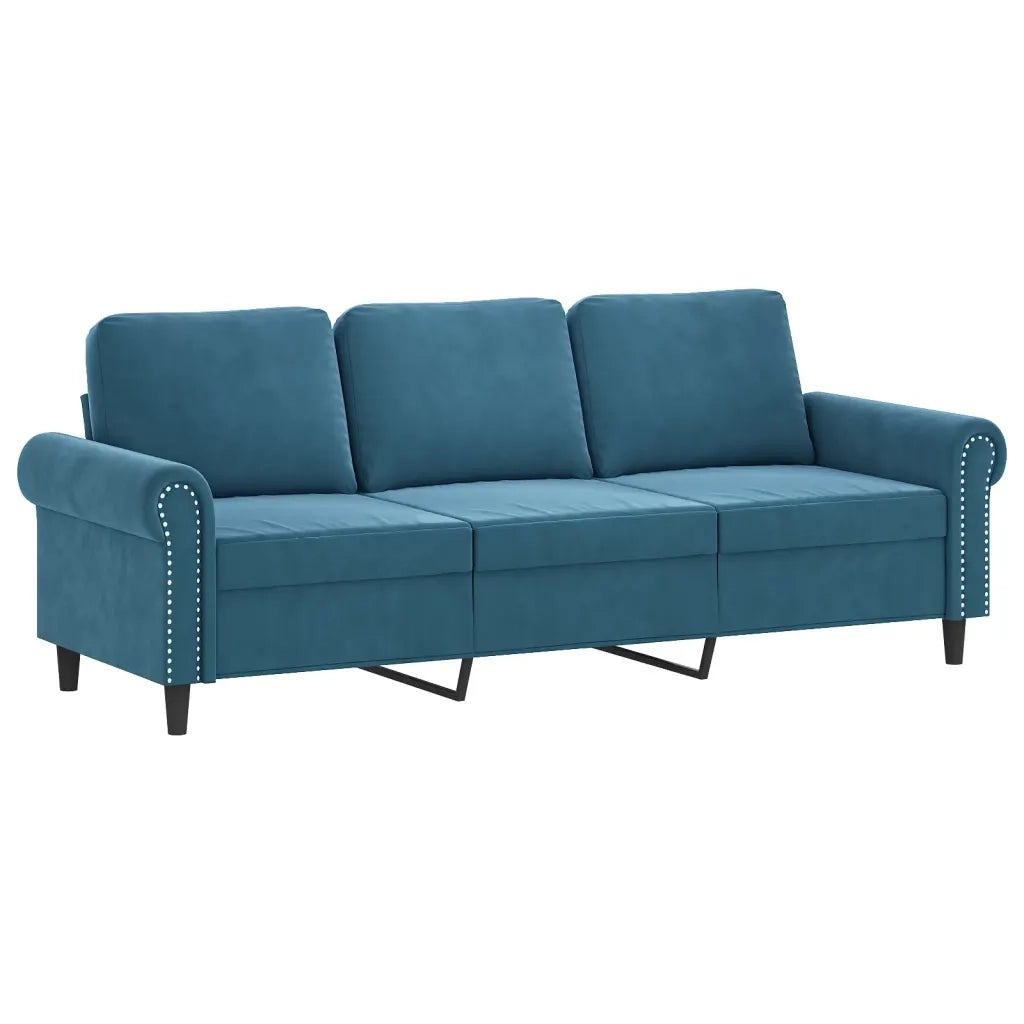 Set di Divani 2 pz con Cuscini Blu in Velluto 3202259