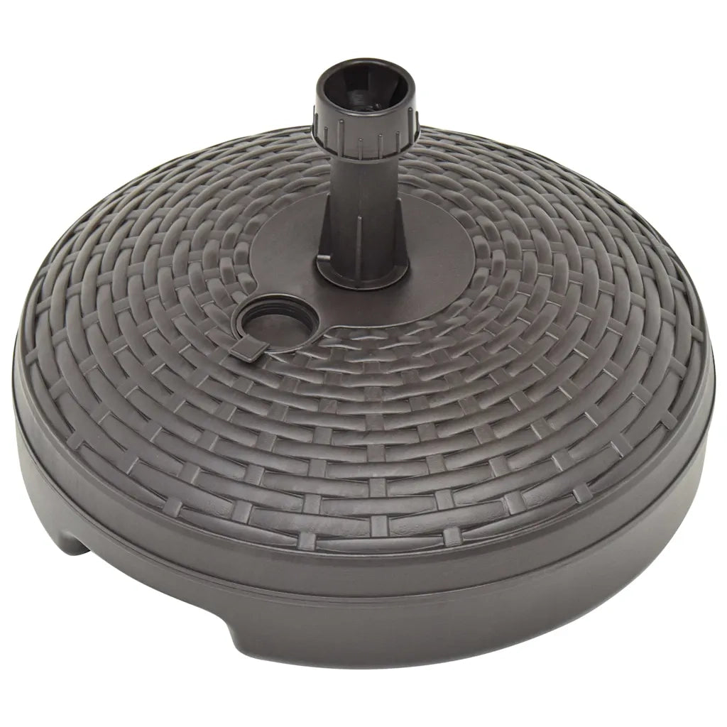 Base Ombrellone per Sabbia/Acqua 20L Marrone Rattan in Plastica 48770