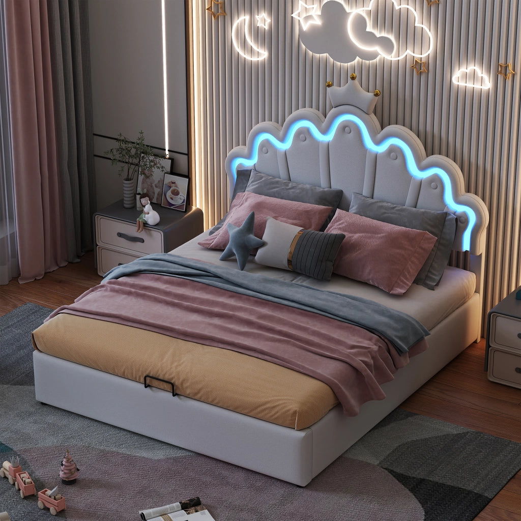 letto imbottito pu bianco 140 x 200 cm