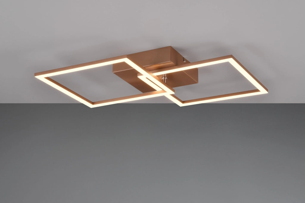 Plafoniera RL Trail quadrata marrone metallo LED 20W 3000K