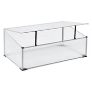 Mini Serra da Balcone/Terrazza per Piante Box Traslucido in Policarbonato 60 x 100 x 30/40 cm Protezione Piantine con Tettuccio Apribile