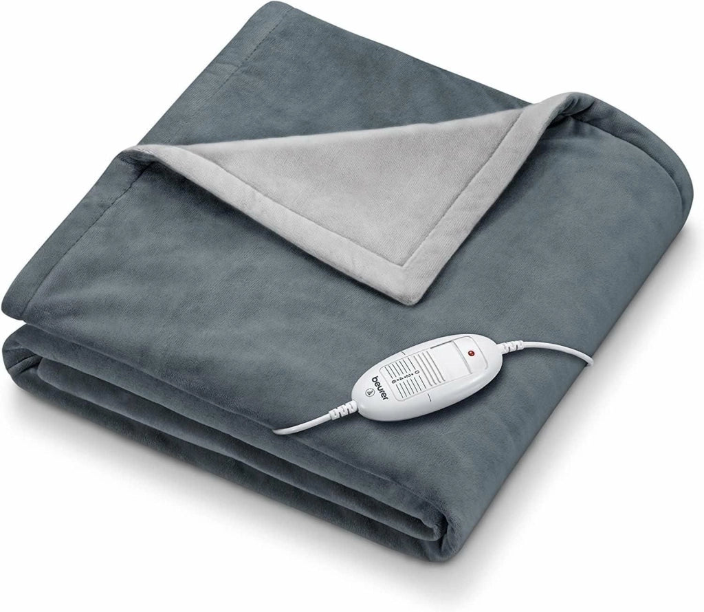 Beurer HD 75 Termocoperta Morbida Coperta Riscaldata, 6 Livelli di Temperatura, Lavabile in Lavatrice, con Spegnimento Automatico ed Extra Sicura 180 x 130 cm, Color Grigio Scuro
