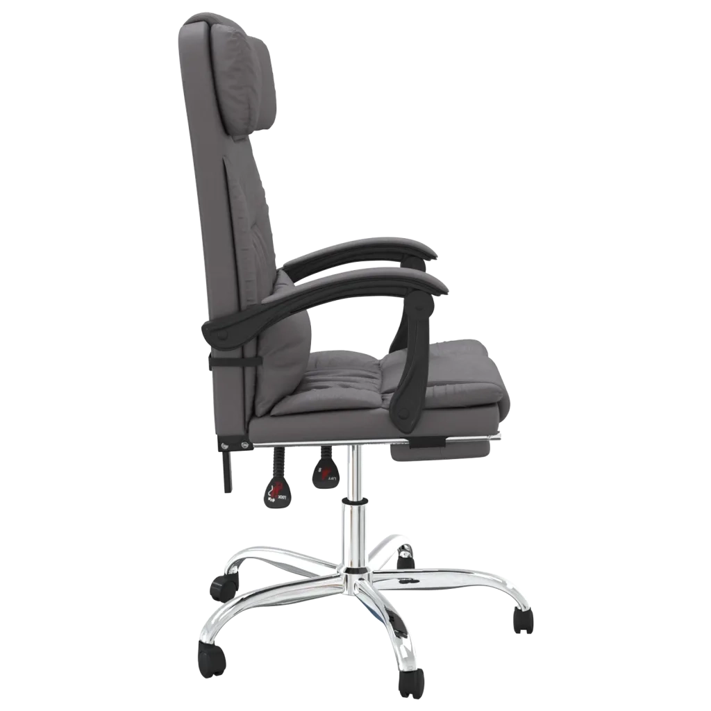 Poltrona da Ufficio Massaggiante Reclinabile Grigio Similpelle 349745