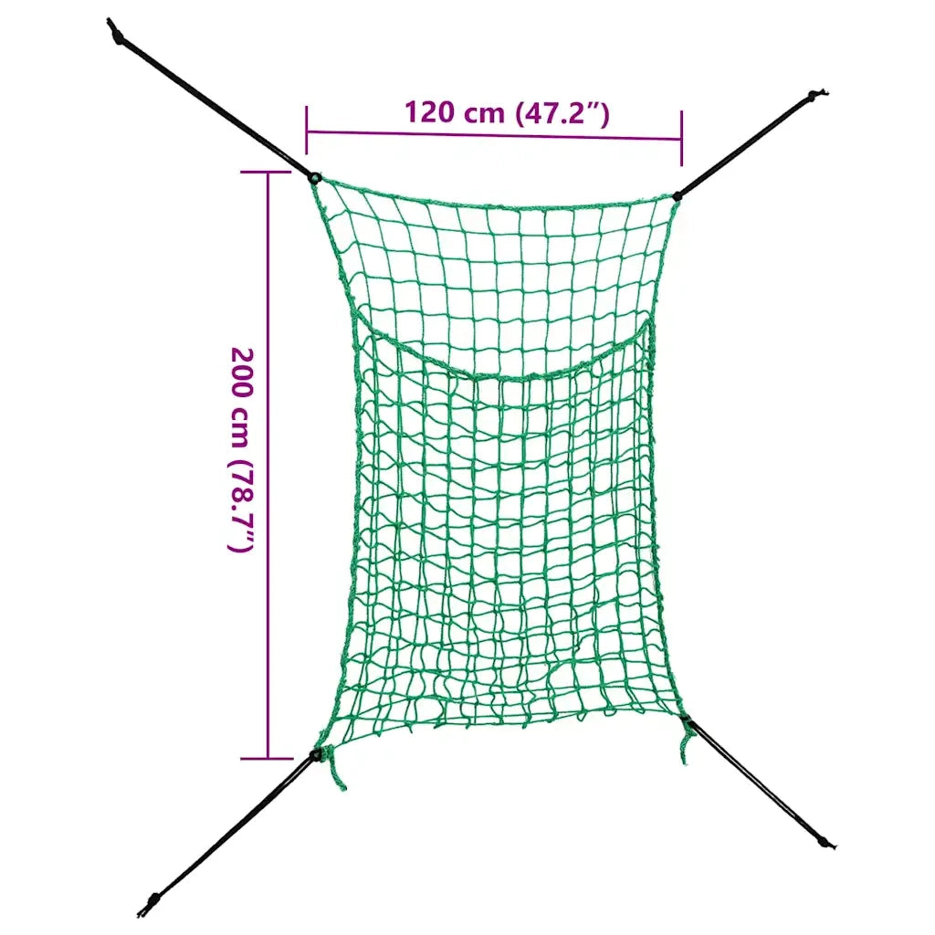 Reti da Fieno 2pz Rettangolari Verdi 200x120 cm in PP