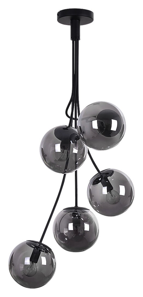 Lampada a sospensione Rabalux Glory 5xE14 nero opaco