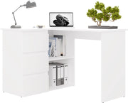 Scrivania NICEA sinistro bianco per ufficio e studio