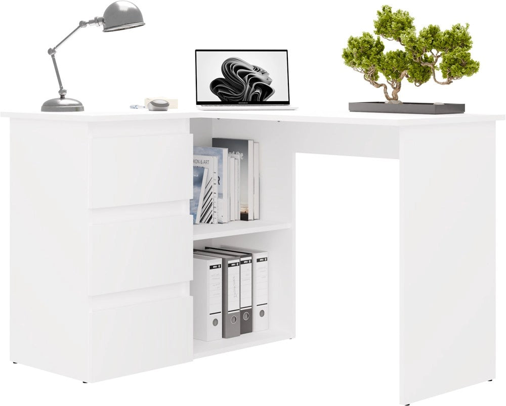 Scrivania NICEA sinistro bianco per ufficio e studio