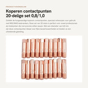 Set di Contattini Rame Rossi - 20 pezzi - Adatto per 15AK Saldatrice MIG/MAG - Materiali di consumo 0,8/1,0 mm - Lunghezza Totale 2,3 cm - Peso 139 g - Filo per Saldatura