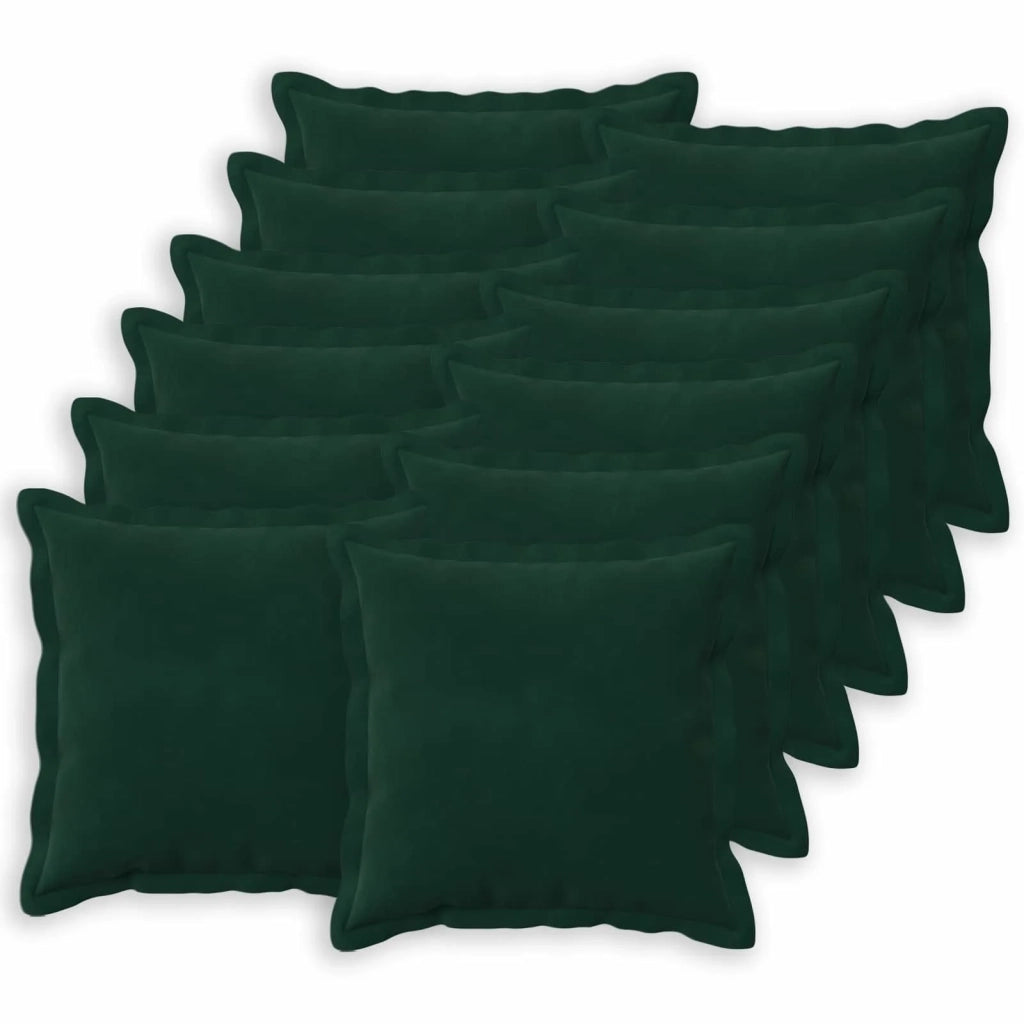 Federa 12 pcs HOUTEN Verde Scuro 50 x 50 cm Velluto 919005