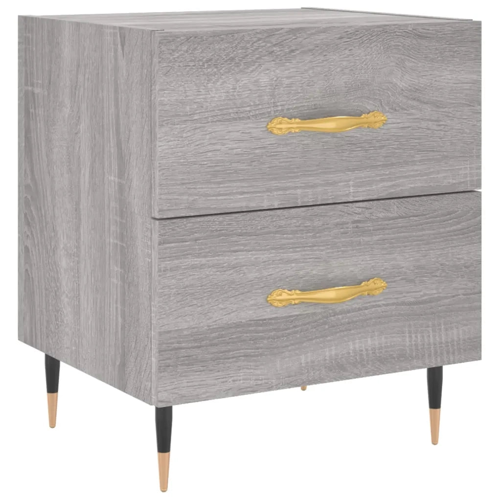 Set di 2 Comodini | Armadio da Notte | Mobiletto da notte Grigio Sonoma 40x35x47,5 cm in Legno Multistrato