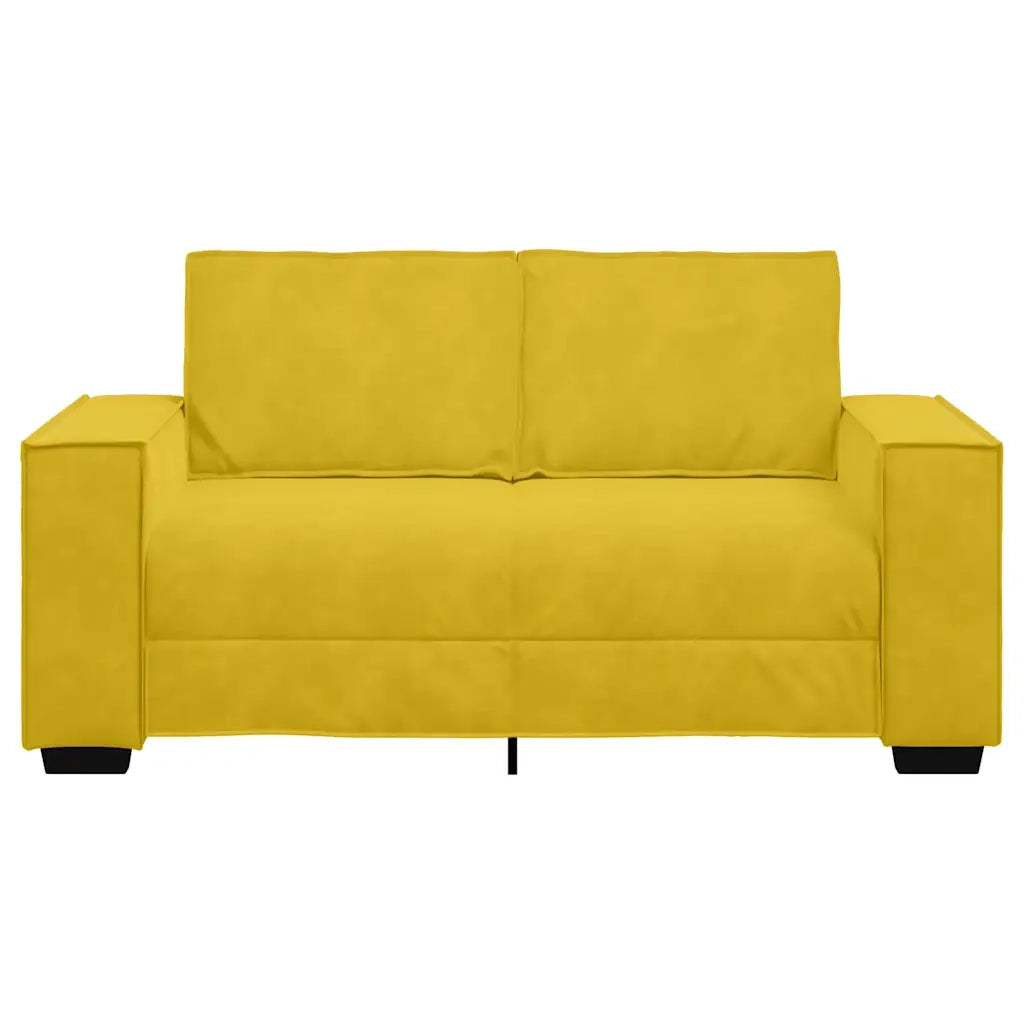 Divano a 2 Posti giallo 160x78x84 cm in Velluto 4105016