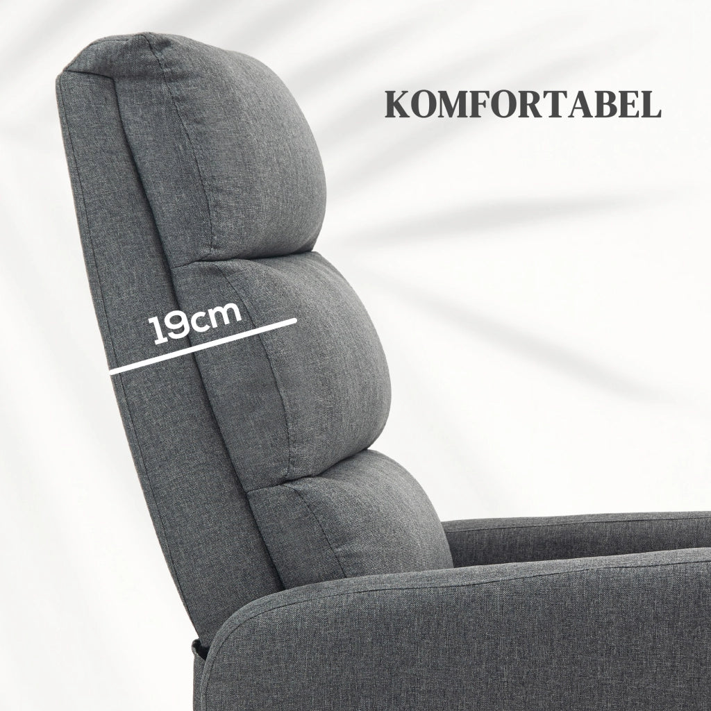 Poltrona relax elettrica alzapersona con telecomando ¨C Xylo ¨C tessuto grigio con tasca laterale