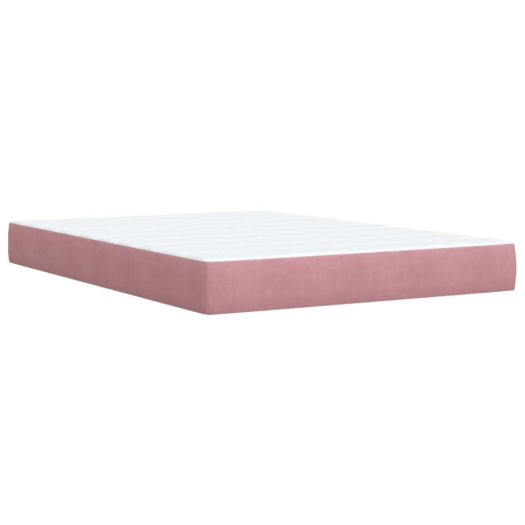 Giroletto a Molle con Materasso Rosa 160x200 cm in Velluto 3286365