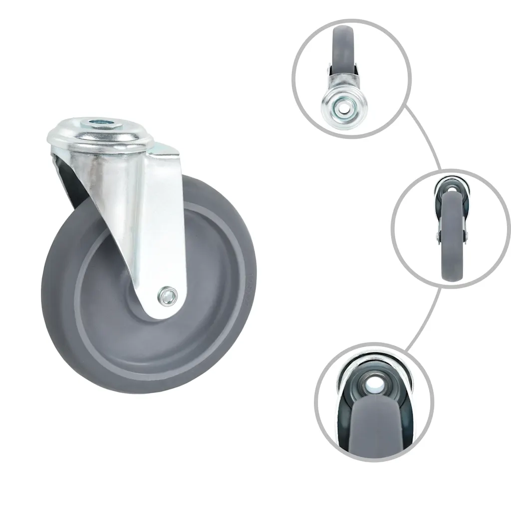 Ruote Girevoli con Foro per Bullone 12 pz 125 mm 277872